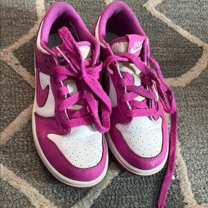 Nike Kids Pink and White Sneakers